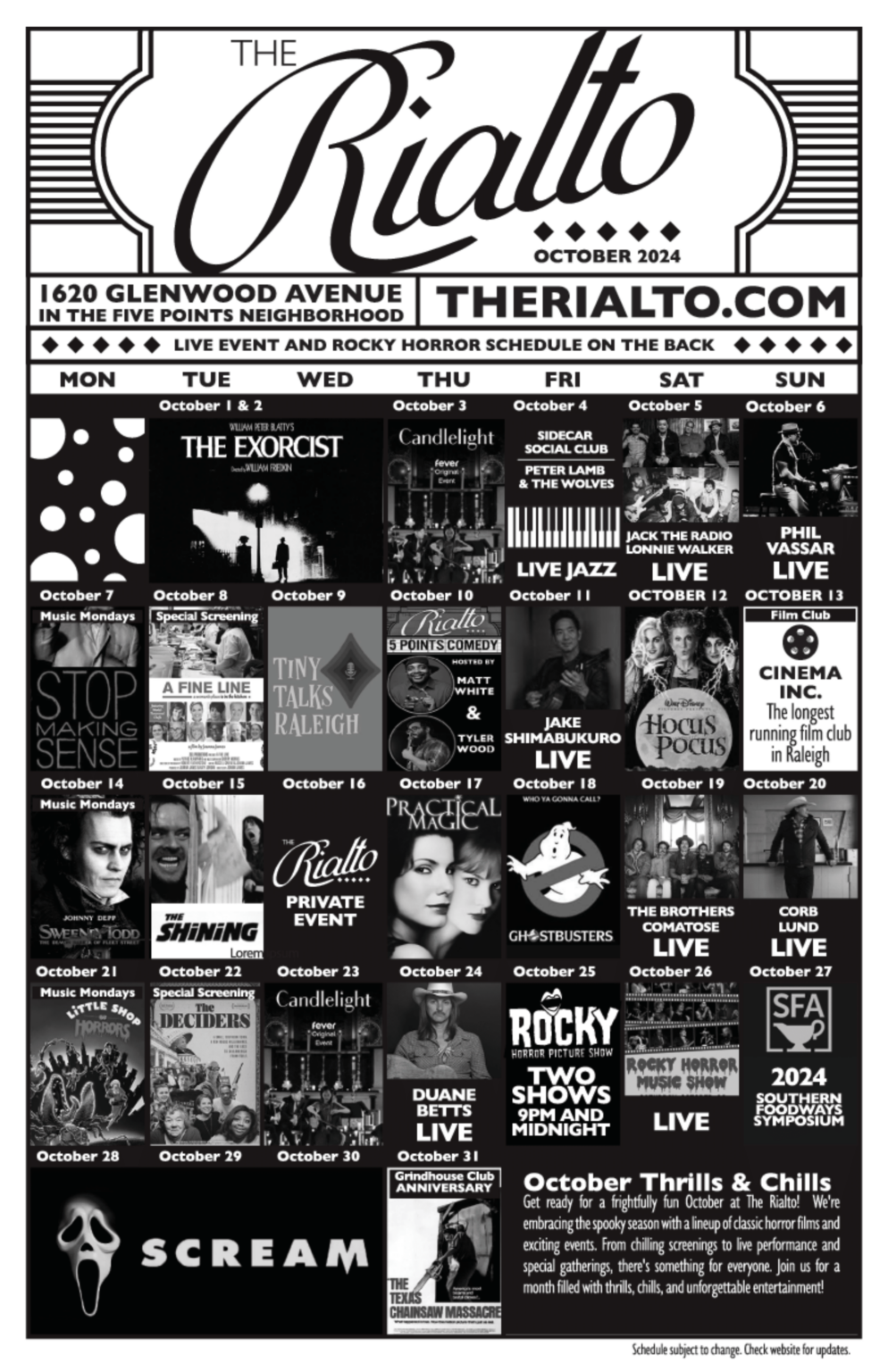 The Rialto's Calendar of Events - The Rialto Theatre