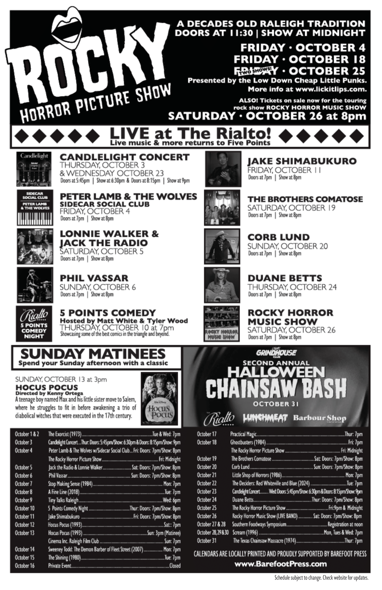 The Rialto's Calendar of Events The Rialto Theatre